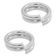 Appr&ecirc;ts en m&eacute;tal DQ anneau double 7mm Argent&eacute; antique (sans nickel)