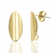 Appr&ecirc;ts en m&eacute;tal DQ puce d'oreille ovale 9x18mm Dor&eacute; (sans nickel)