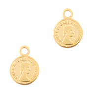 Breloques en m&eacute;tal DQ pi&egrave;ce 8mm Dor&eacute; (sans nickel)