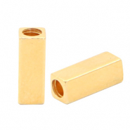 Perles en métal DQ tube rectangulaire Doré (sans nickel)