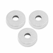 Perles en métal DQ rondelle 6x2mm Argenté antique (sans nickel)