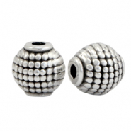 Perles en métal DQ ovale tube Argenté antique (sans nickel)