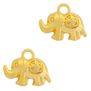 Breloques en m&eacute;tal DQ &eacute;l&eacute;phant & Ohm Dor&eacute; (sans nickel)