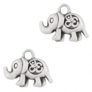Breloques en m&eacute;tal DQ &eacute;l&eacute;phant & Ohm Argent&eacute; antique (sans nickel)