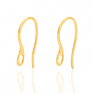 Boucles d'oreilles en acier Inox avec anneau Dor&eacute;