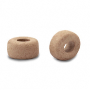 Perles en c&eacute;ramique DQ grecque 7mm Beige sable