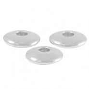 Perles en métal DQ disque 6mm Argenté antique (sans nickel)