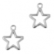 Breloques en m&eacute;tal DQ &eacute;toile Argent&eacute; antique (sans nickel)