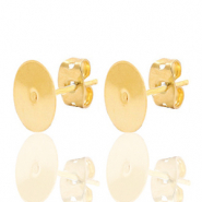 Appr&ecirc;ts en m&eacute;tal DQ puce d'oreille 8mm Dor&eacute; (sans nickel)