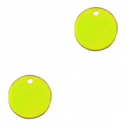 Breloques en m&eacute;tal DQ 10mm Dor&eacute;-jaune n&eacute;on (sans nickel)