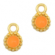 Breloques en métal DQ 8mm Doré-orange néon (sans nickel)