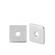 Perlen en métal DQ disque carré 6mm Argenté antique (sans nickel)