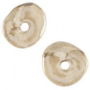 Perles en c&eacute;ramique DQ grecque donut Greige