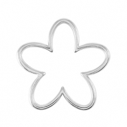 Breloques en m&eacute;tal DQ breloque / connecteur fleur Argent&eacute; antique (sans nickel)
