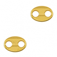 Breloques en m&eacute;tal DQ connecteur ovale Dor&eacute; (sans nickel)