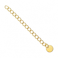 Appr&ecirc;ts en m&eacute;tal DQ cha&Icirc;ne d'extension m&eacute;daillons 6mm Dor&eacute; (sans nickel)