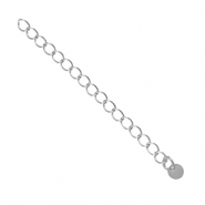 Appr&ecirc;ts en m&eacute;tal DQ cha&Icirc;ne d'extension m&eacute;daillons 4mm Argent&eacute; antique (sans nickel)