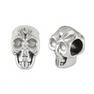 Perles en métal DQ tête de mort Argenté antique (sans nickel)