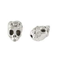 Perles en métal DQ tête de mort Argenté antique (sans nickel)