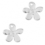 Breloques en m&eacute;tal DQ fleur Argent&eacute; antique (sans nickel)