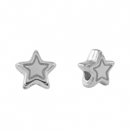 Perles en métal DQ étoile Argenté antique (sans nickel)