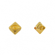 Perles en métal DQ losange avec œil Doré (sans nickel)