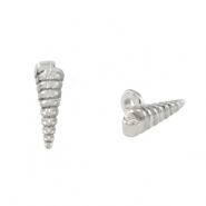Breloques en m&eacute;tal DQ coquillage Argent&eacute; antique (sans nickel)