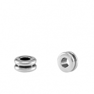 Perles en métal DQ tubes Argenté antique (sans nickel)