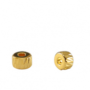 Perles en m&eacute;tal DQ tubes Dor&eacute; (sans nickel)