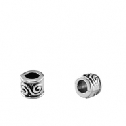 Perles en métal DQ tubes Argenté antique (sans nickel)