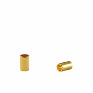 Perles en métal DQ tubes Doré (sans nickel)