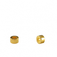 Perles en m&eacute;tal DQ tubes Dor&eacute; (sans nickel)
