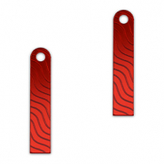 Pendentifs accroche-regard barre vague Rouge m&eacute;tallique