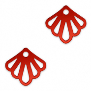 Pendentifs accroche-regard coquille Rouge m&eacute;tallique