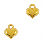 Breloques en m&eacute;tal DQ coeur Dor&eacute; (sans nickel)