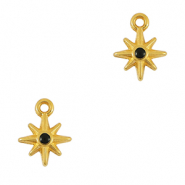 Breloques en m&eacute;tal DQ &eacute;toile Dor&eacute;-noir (sans nickel)