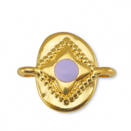 Breloques en m&eacute;tal DQ connecteur ovale Lilas-Dor&eacute; (sans nickel)