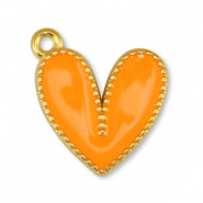 Breloques en m&eacute;tal DQ coeur Orange-Dor&eacute; (sans nickel)