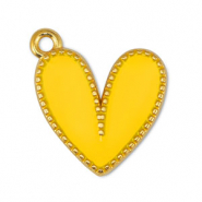 Breloques en m&eacute;tal DQ coeur Jaune-Dor&eacute; (sans nickel)
