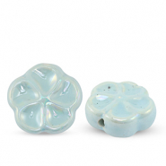 Perles en céramique fleur Bleu clair