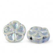 Perles en céramique fleur Bleu