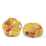 Perles en céramique fleur Jaune chaud