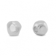 Perles en métal DQ cube Argenté antique (sans nickel)