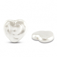 Imitations perles d&rsquo;eau douce coeur Blanc