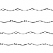 Appr&ecirc;ts en acier Inox cha&icirc;ne maille jaseron courb&eacute; Argent&eacute;
