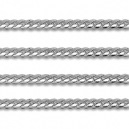 Appr&ecirc;ts en acier Inox cha&icirc;ne maille jaseron gourmette plat Argent&eacute;