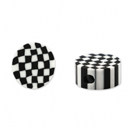 Perles en polym&egrave;re Noir-blanc