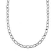 Colliers en acier Inox cha&icirc;ne maille torsad&eacute; Argent&eacute;