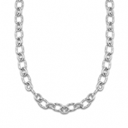 Colliers en acier Inox cha&icirc;ne maille torsad&eacute; Argent&eacute;