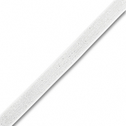 Ruban en velours Blanc-argent&eacute; paillet&eacute;